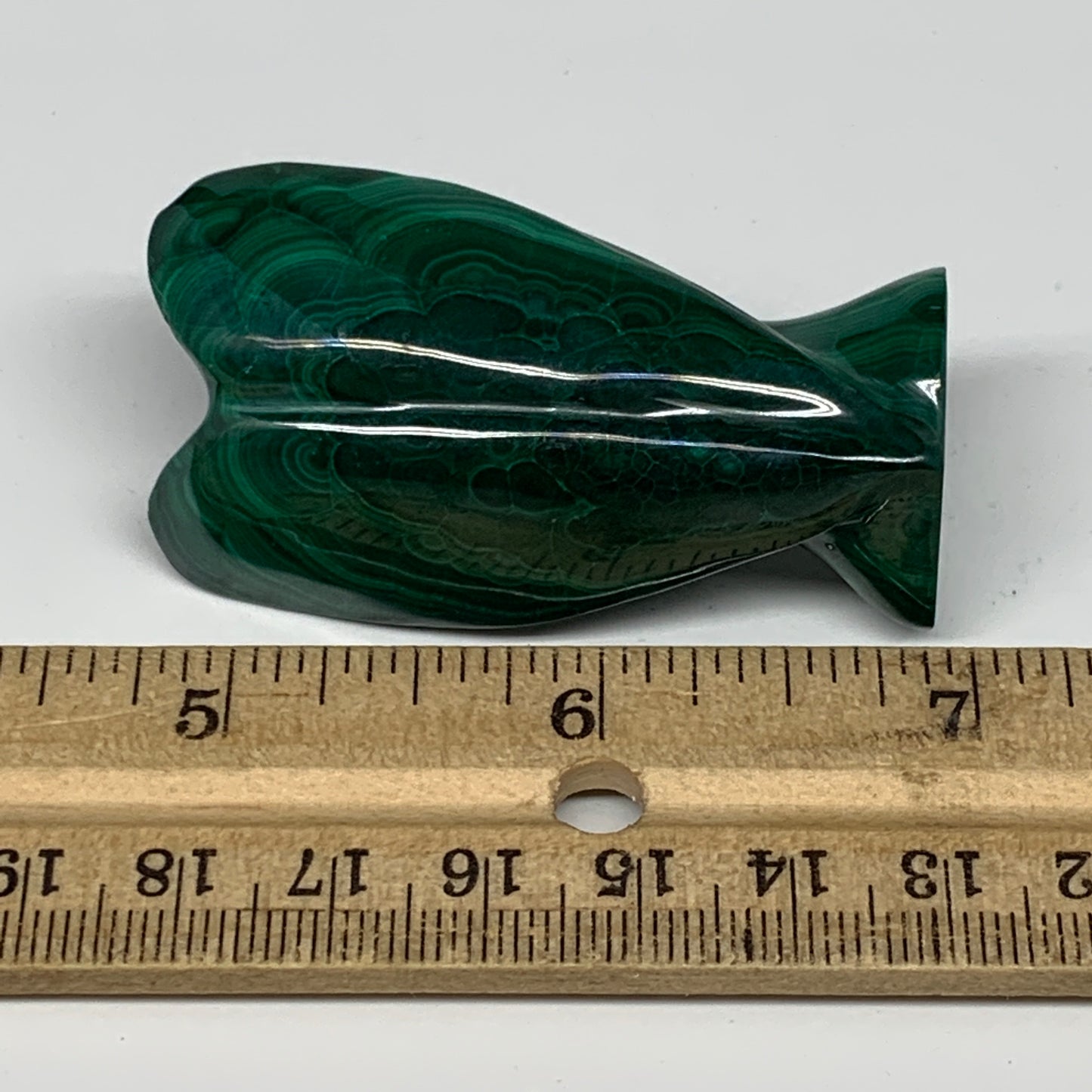 70.9g, 2.2"x1.2"x0.9" Natural Untreated Malachite Angel Figurine @Congo, B7324