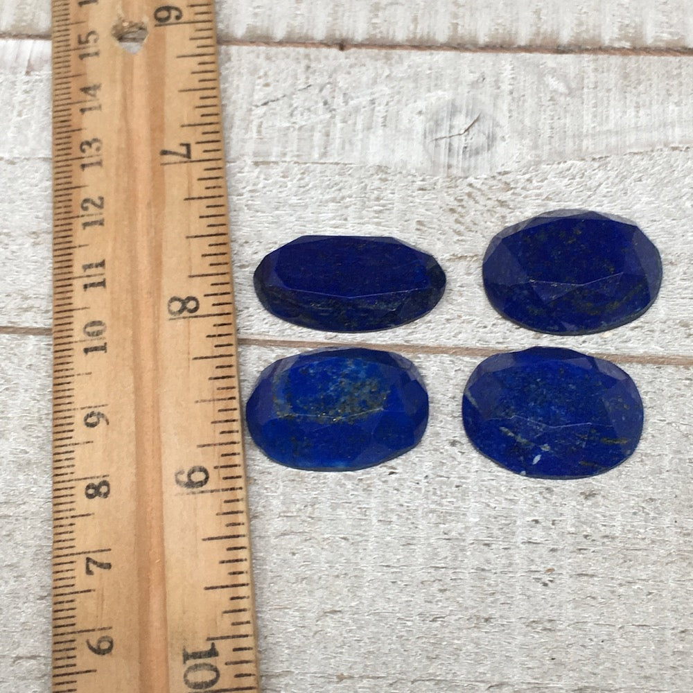 4pcs,18.5g,24mm-28mm High-Grade Natural Oval Facetted Lapis Lazuli Cabochon,CP20