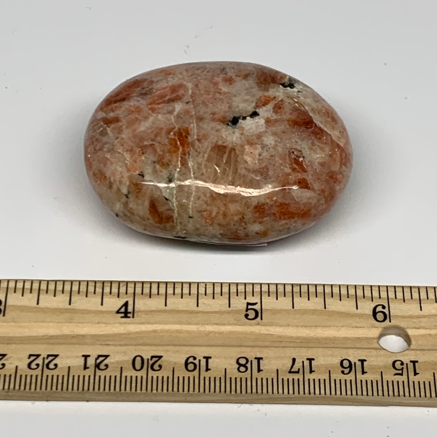 94.3g, 2.2"x1.7"x1", Natural Sunstone Palm-Stone Polished from India, B27060