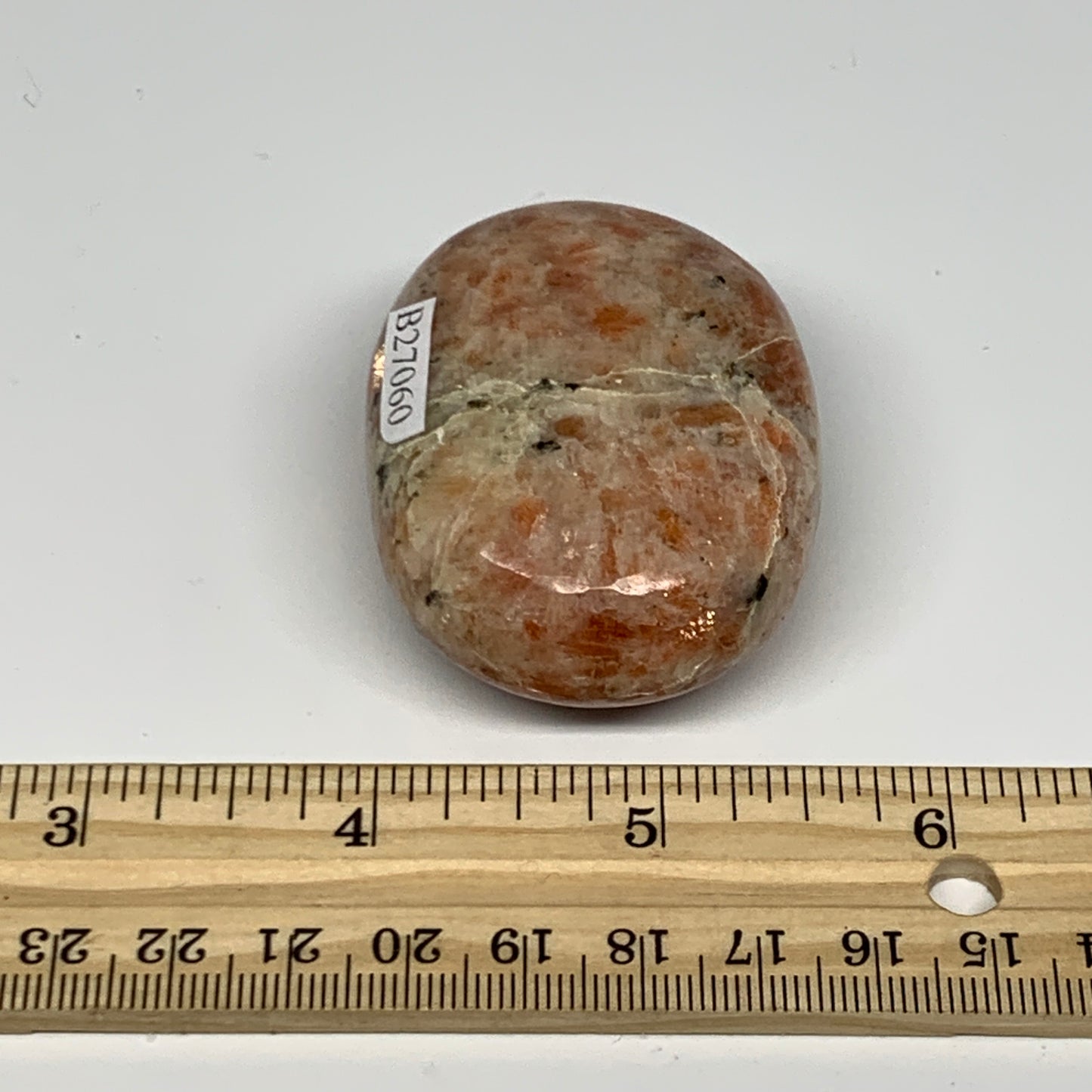 94.3g, 2.2"x1.7"x1", Natural Sunstone Palm-Stone Polished from India, B27060
