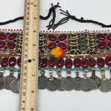 12"x4" Kuchi Choker Multi-Color Tribal Gypsy Bohemian Statement Coins,CK529