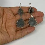 1pc, Handmade Turkmen Earring Tribal Jewelry Black Carnelian Teardrop Boho, B141