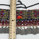 11.5"x4.5" Kuchi Choker Multi-Color Tribal Gypsy Bohemian Statement Coins,CK531