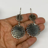 1pc, Handmade Turkmen Earring Tribal Jewelry Black Carnelian Round Boho, B14192