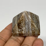 43.6g, 1.2"x1.3"x1.5" Chocolate/Gray Onyx Pyramid Gemstone @Morocco, B19027