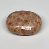 121.4g, 2.4"x1.8"x1.1", Natural Sunstone Palm-Stone Polished from India, B27062