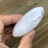 100g, 2.6"x1.9"x1", White Selenite Palmstone Crystal Reiki Morocco, B11833