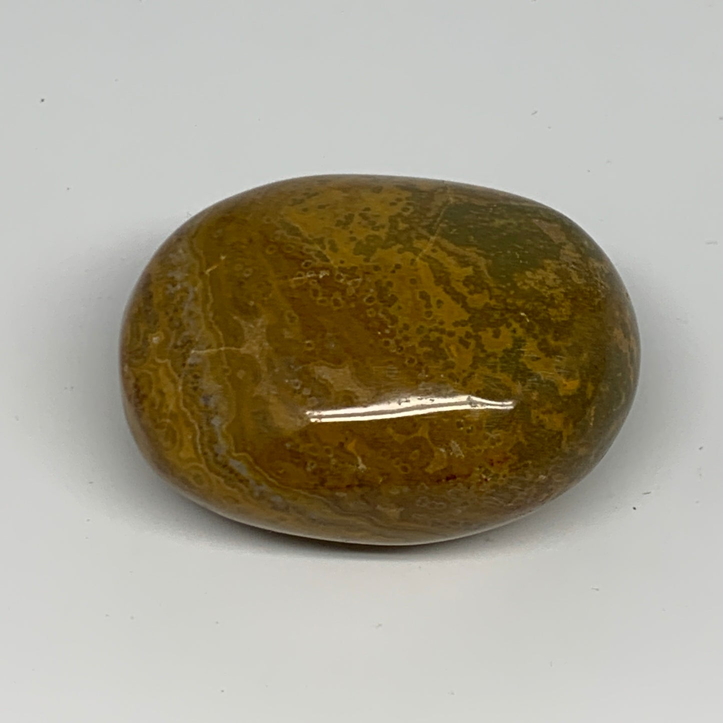 117.7g, 2.3"x1.7"x1.2" Ocean Jasper Palm-Stone Orbicular Jasper Reiki Energy,B16