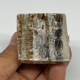 64.8g, 1.3"x1.7"x1.7" Chocolate/Gray Onyx Pyramid Gemstone @Morocco, B19029