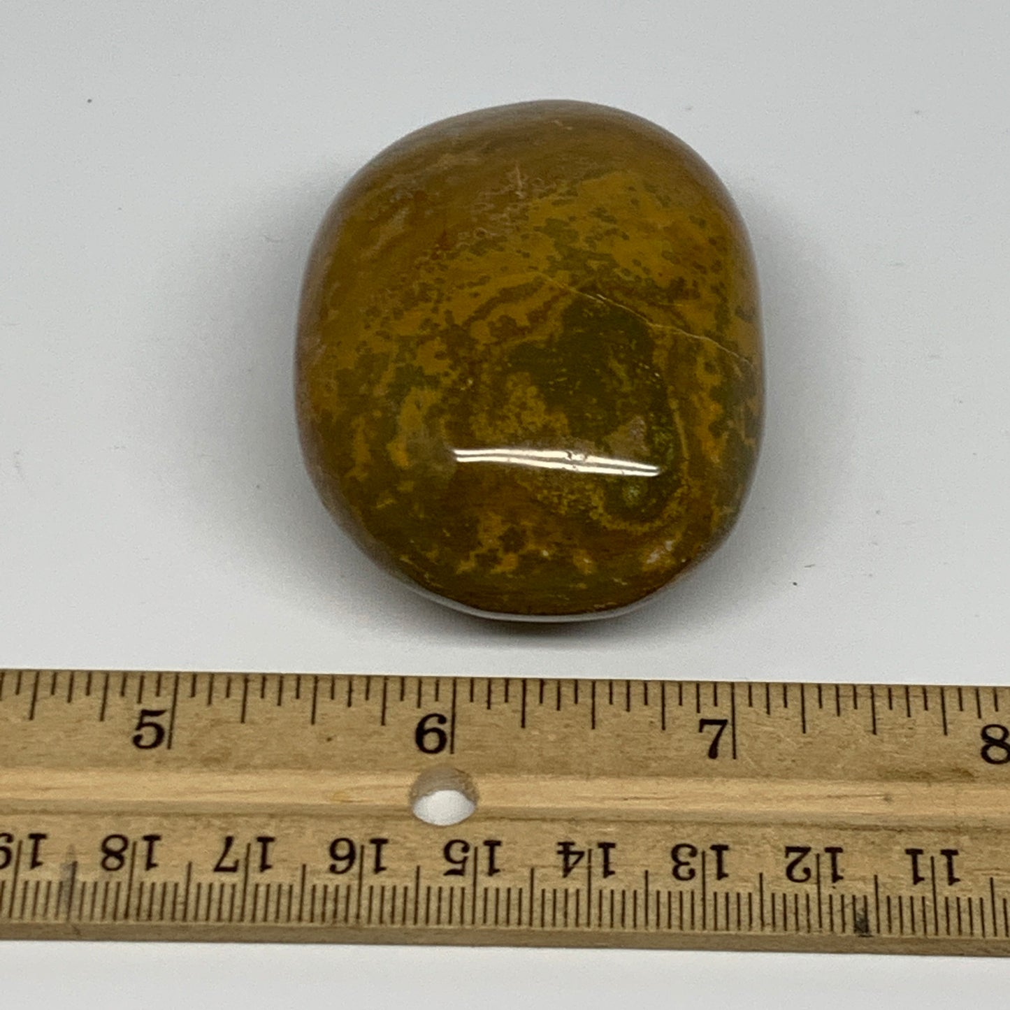 117.7g, 2.3"x1.7"x1.2" Ocean Jasper Palm-Stone Orbicular Jasper Reiki Energy,B16