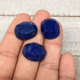 3pcs,11.2g,19mm-20mm High-Grade Natural Oval Facetted Lapis Lazuli Cabochon,CP21