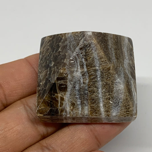 54.4g, 1.2"x1.6"x1.6" Chocolate/Gray Onyx Pyramid Gemstone @Morocco, B19030