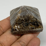 54.4g, 1.2"x1.6"x1.6" Chocolate/Gray Onyx Pyramid Gemstone @Morocco, B19030