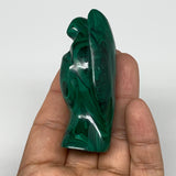 124.3g, 2.6"x1.5"x1.1" Natural Untreated Malachite Angel Figurine @Congo, B7332