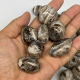 5pcs, 1"-1.5", Chocolate/Gray Onyx Tumbled Polished Gemstone @Morocco, B19032