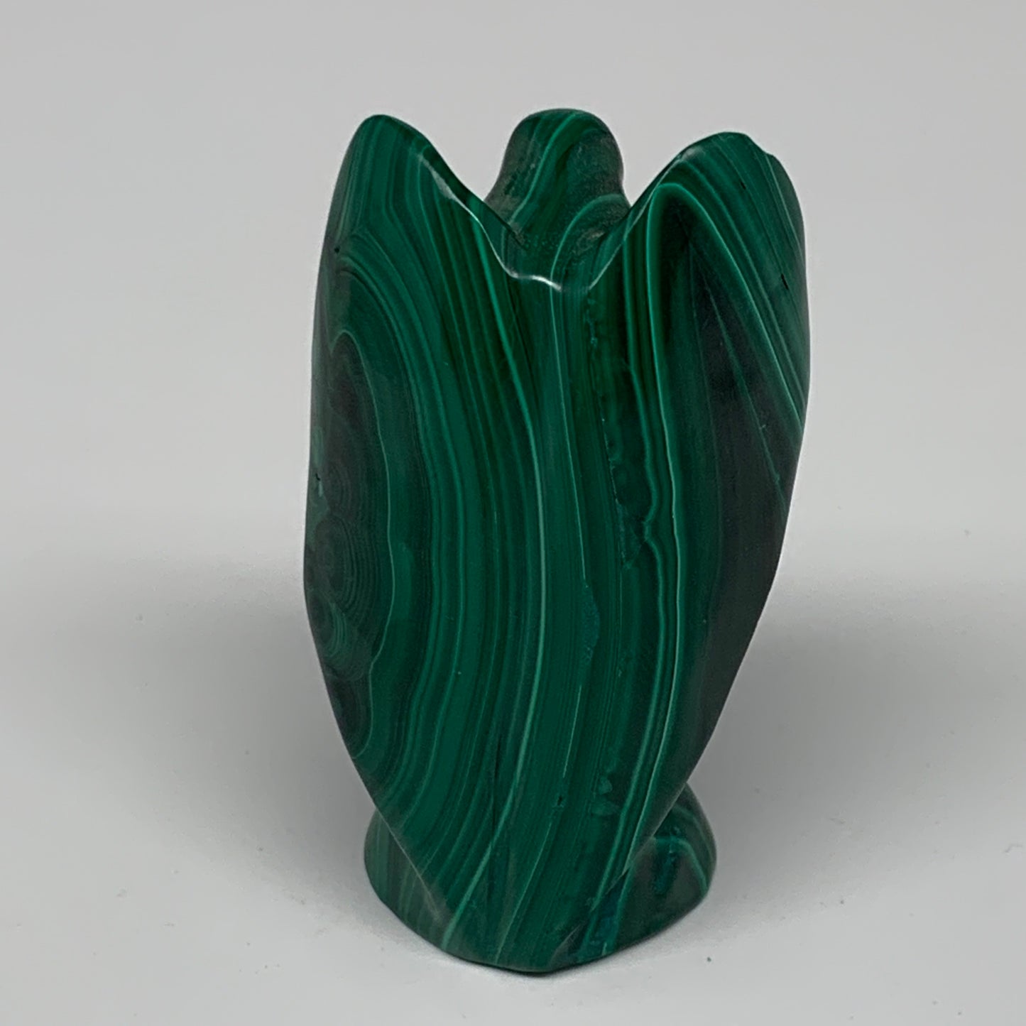 124.3g, 2.6"x1.5"x1.1" Natural Untreated Malachite Angel Figurine @Congo, B7332
