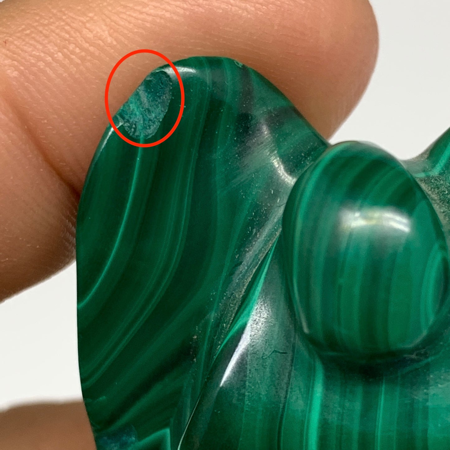 124.3g, 2.6"x1.5"x1.1" Natural Untreated Malachite Angel Figurine @Congo, B7332