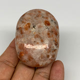 111.7g, 2.3"x1.7"x1.1", Natural Sunstone Palm-Stone Polished from India, B27068
