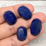 4pcs,11.1g,18mm-21mm High-Grade Natural Oval Facetted Lapis Lazuli Cabochon,CP21
