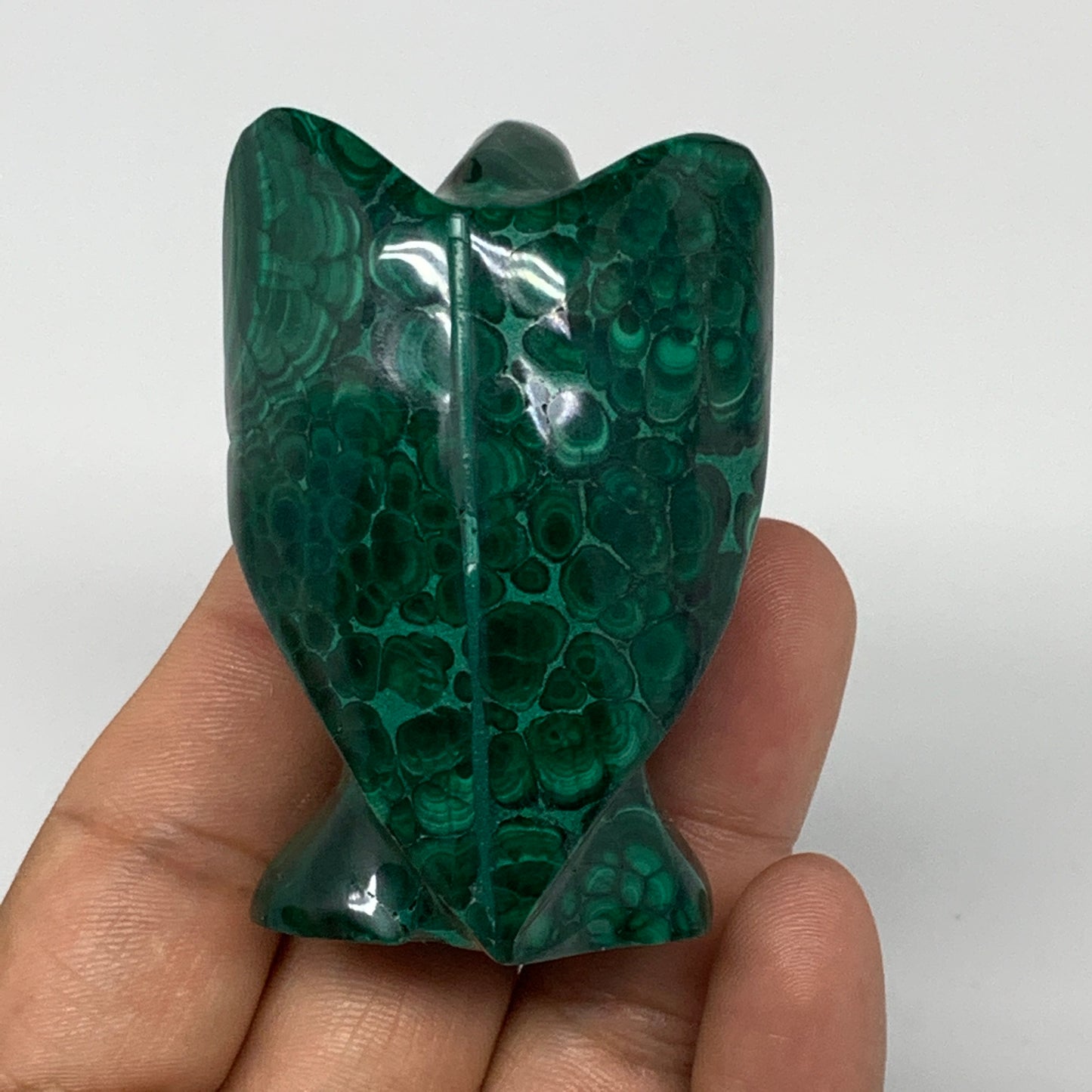 125.3g, 2.3"x1.6"x1.1" Natural Untreated Malachite Angel Figurine @Congo, B7333