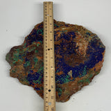 2522g, 10"x10"x1.5", Rough Azurite Malachite Mineral Specimen @Morocco, B10923