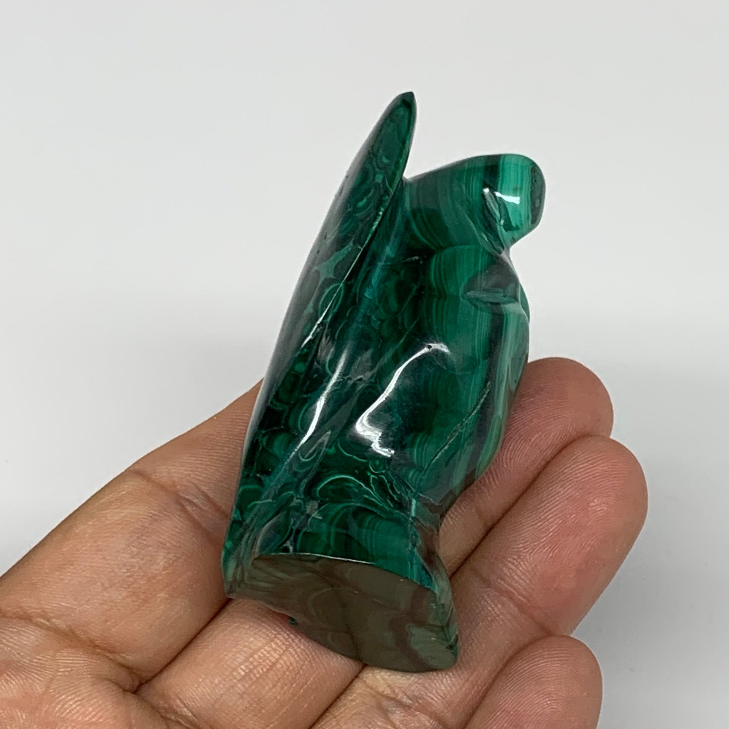 125.3g, 2.3"x1.6"x1.1" Natural Untreated Malachite Angel Figurine @Congo, B7333