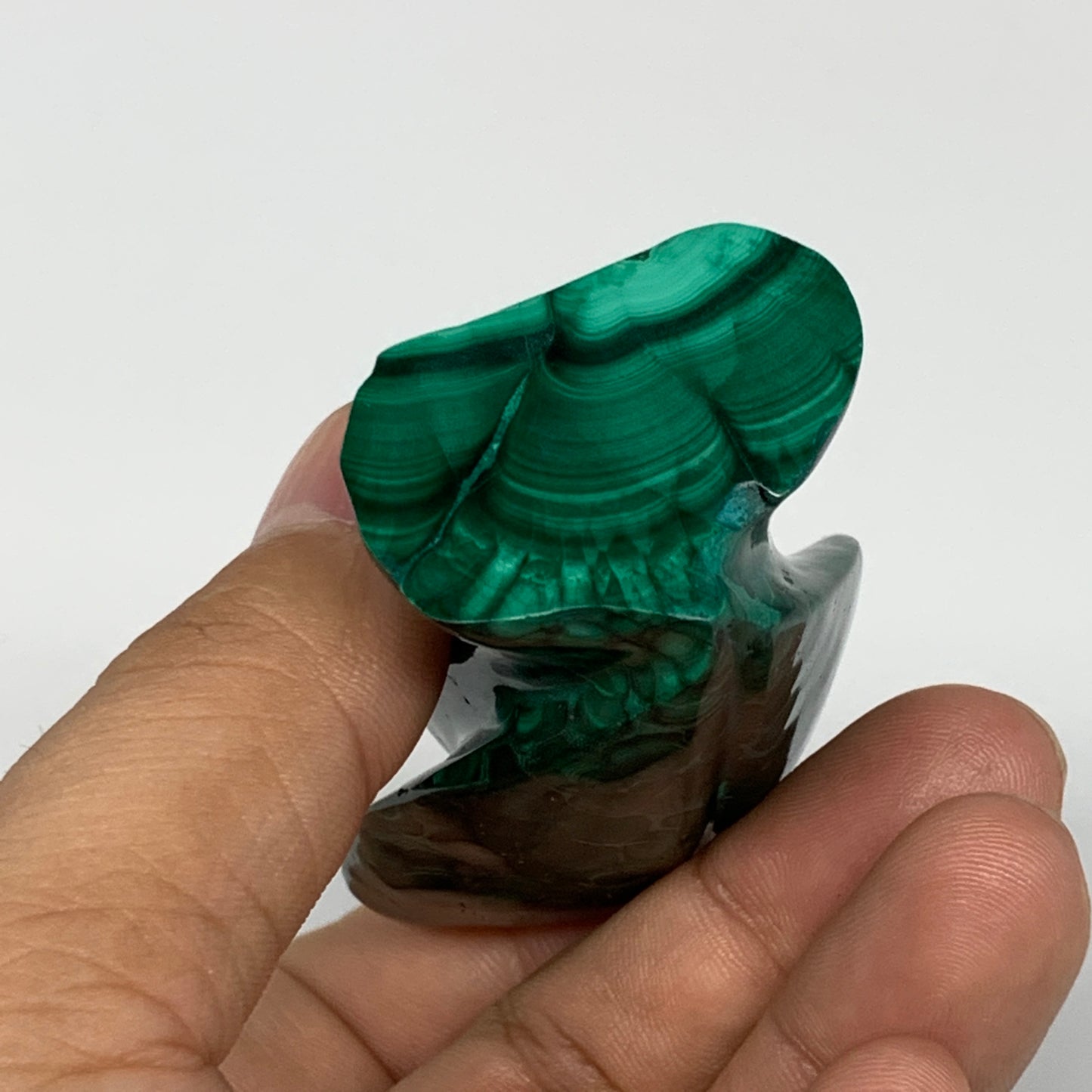 125.3g, 2.3"x1.6"x1.1" Natural Untreated Malachite Angel Figurine @Congo, B7333