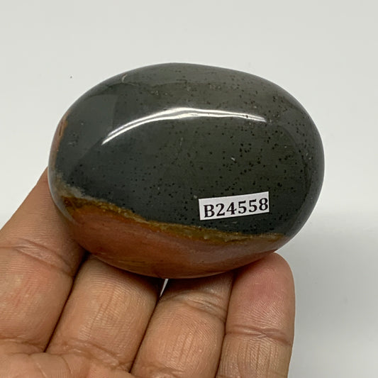 112.2g, 2.3"x1.8"x1.2" Polychrome Jasper Palm-Stone Reiki @Madagascar, B24558