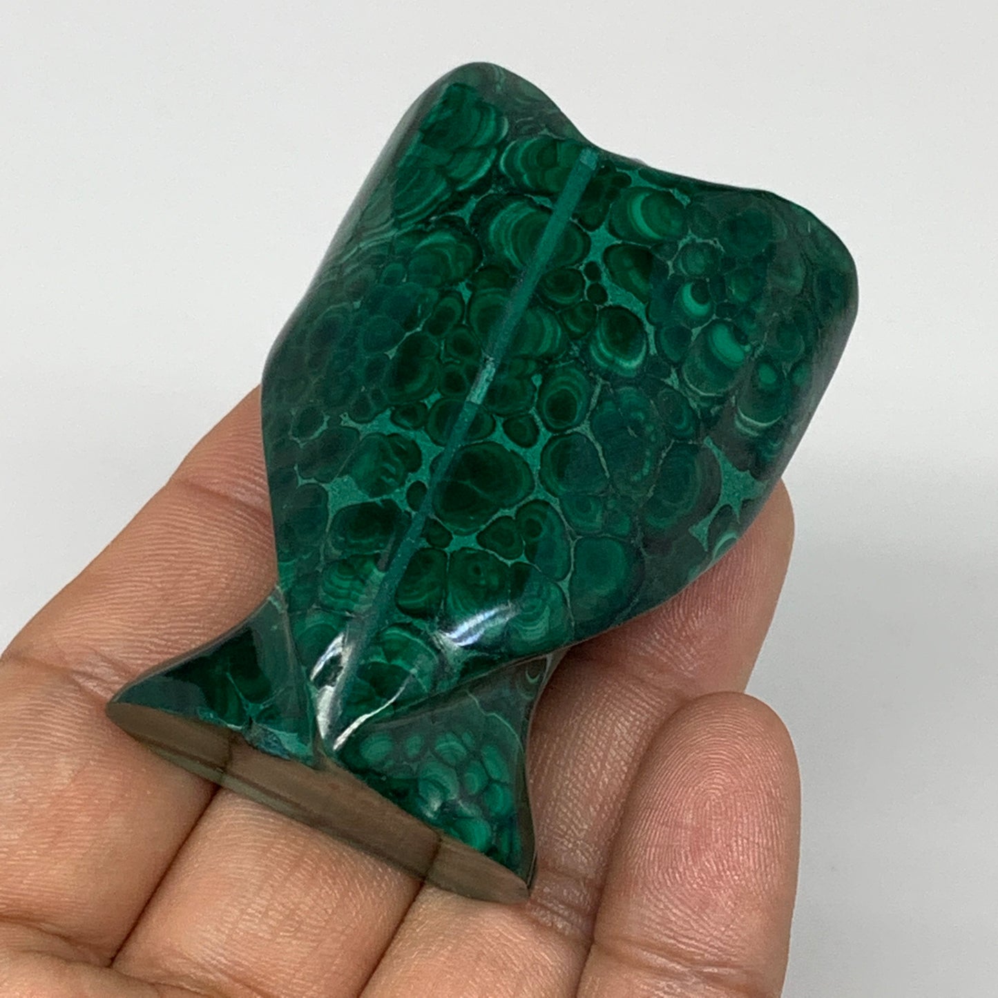 125.3g, 2.3"x1.6"x1.1" Natural Untreated Malachite Angel Figurine @Congo, B7333