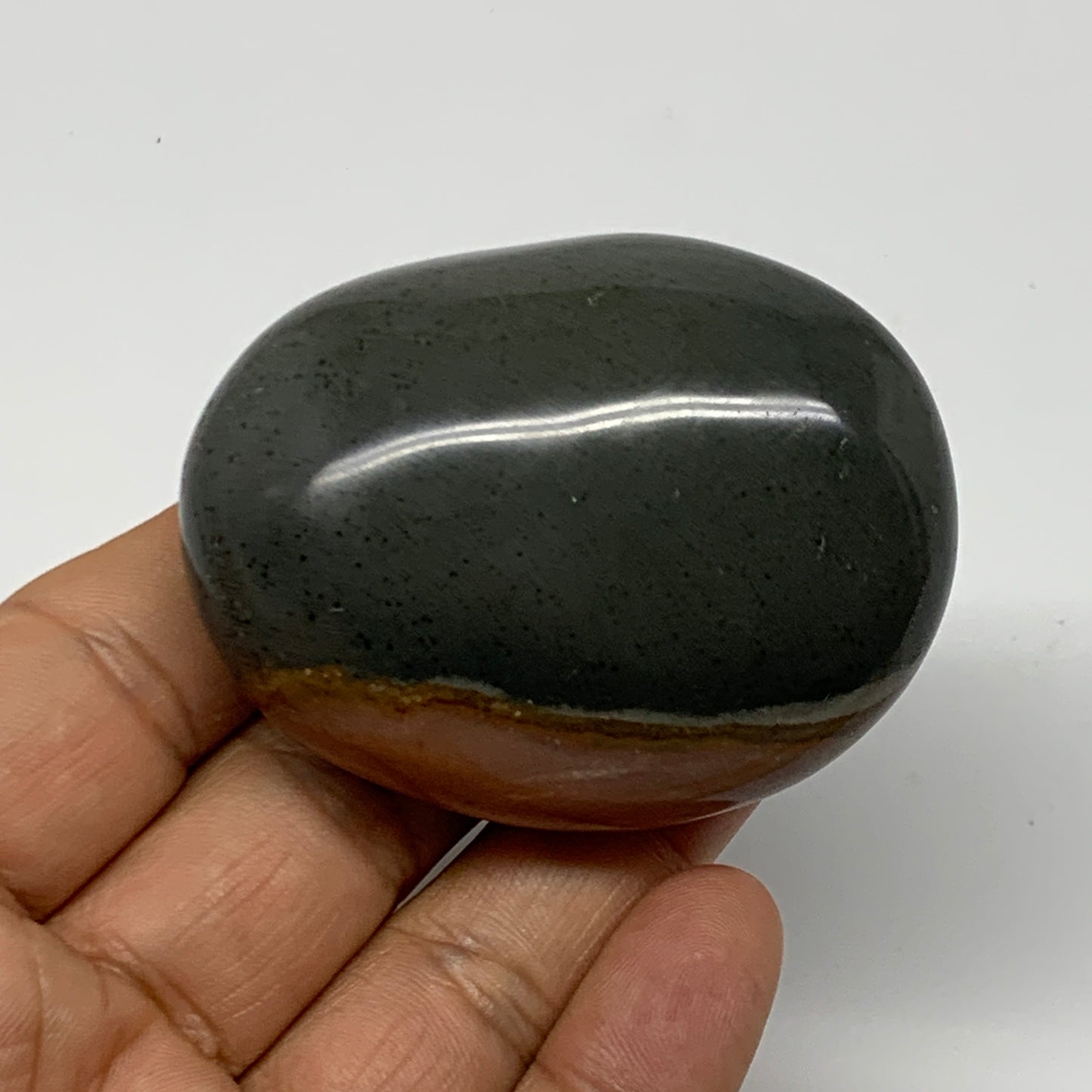 112.2g, 2.3"x1.8"x1.2" Polychrome Jasper Palm-Stone Reiki @Madagascar, B24558