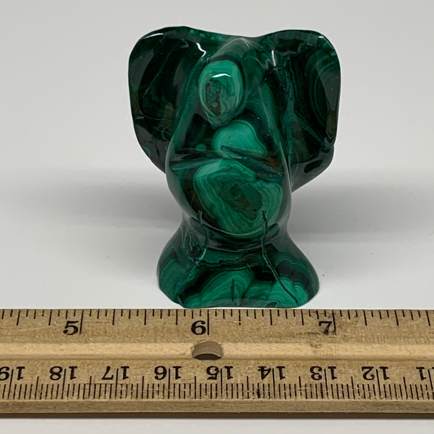 125.3g, 2.3"x1.6"x1.1" Natural Untreated Malachite Angel Figurine @Congo, B7333