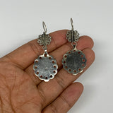 1pc, Handmade Turkmen Earring Tribal Jewelry Turquoise Inlay Oval Boho, B14200