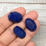3pcs,9.9g,20mm-21mm High-Grade Natural Oval Facetted Lapis Lazuli Cabochon,CP220