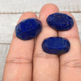 3pcs,9.9g,20mm-21mm High-Grade Natural Oval Facetted Lapis Lazuli Cabochon,CP220
