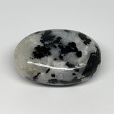 113.3g,2.4"x1.7"x1", Rainbow Moonstone Palm-Stone Polished from India, B21228