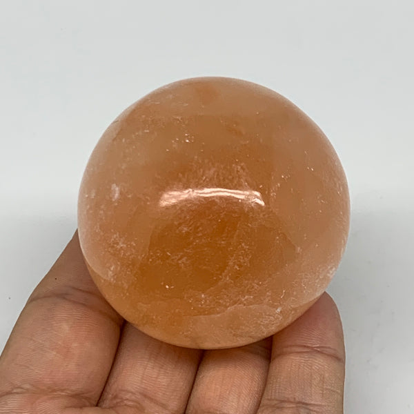 179g,2.1" (53mm) Natural Orange Selenite Sphere Crystal Gemstones @Morroco,B9314