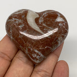 58.4g, 1.9" x 2.2"x 0.6", Natural Untreated Red Shell Fossils Half Heart @Morocc