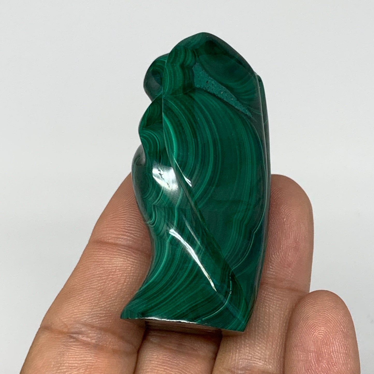 100.6g, 2.2"x1.5"x1" Natural Untreated Malachite Angel Figurine @Congo, B7336