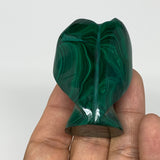 100.6g, 2.2"x1.5"x1" Natural Untreated Malachite Angel Figurine @Congo, B7336
