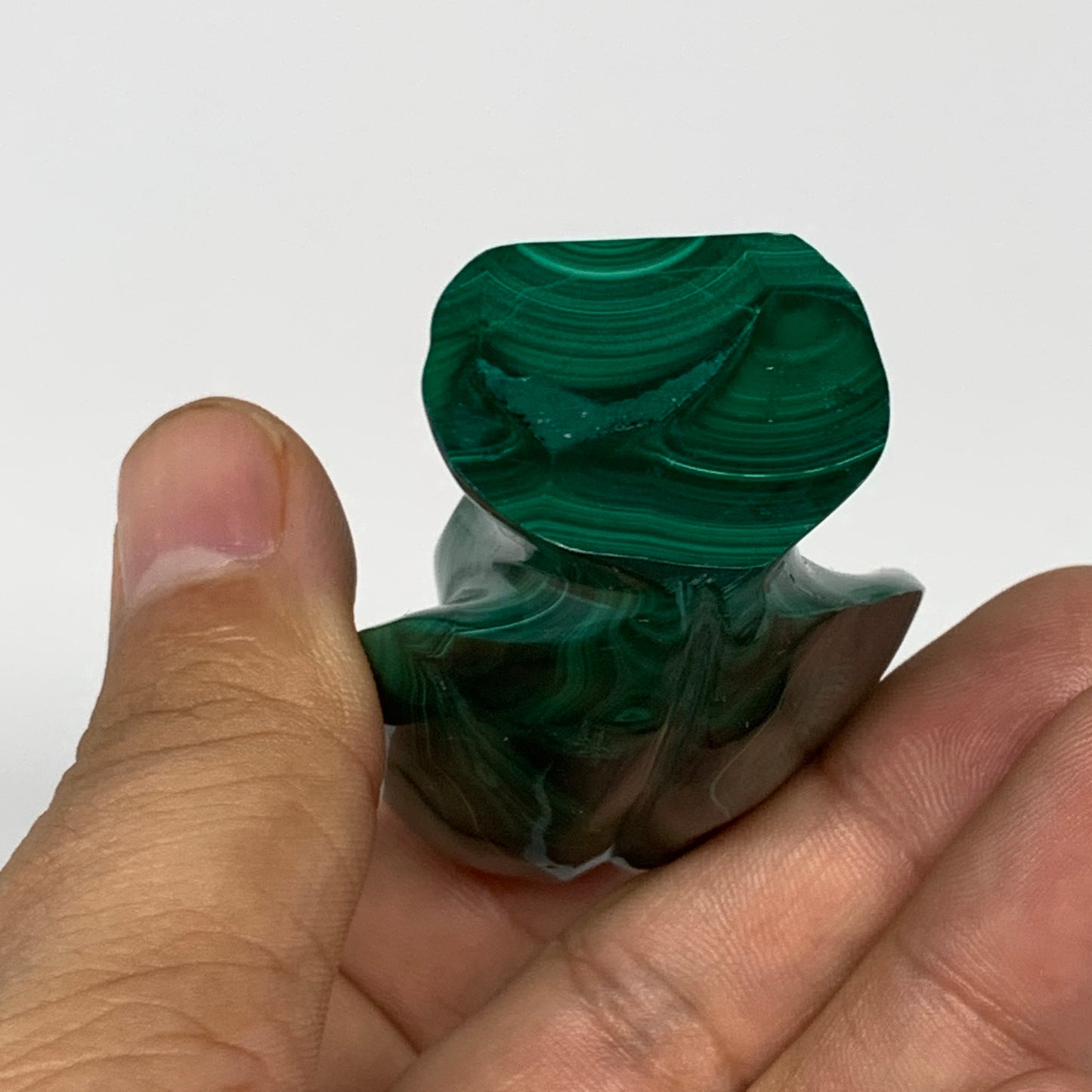 100.6g, 2.2"x1.5"x1" Natural Untreated Malachite Angel Figurine @Congo, B7336