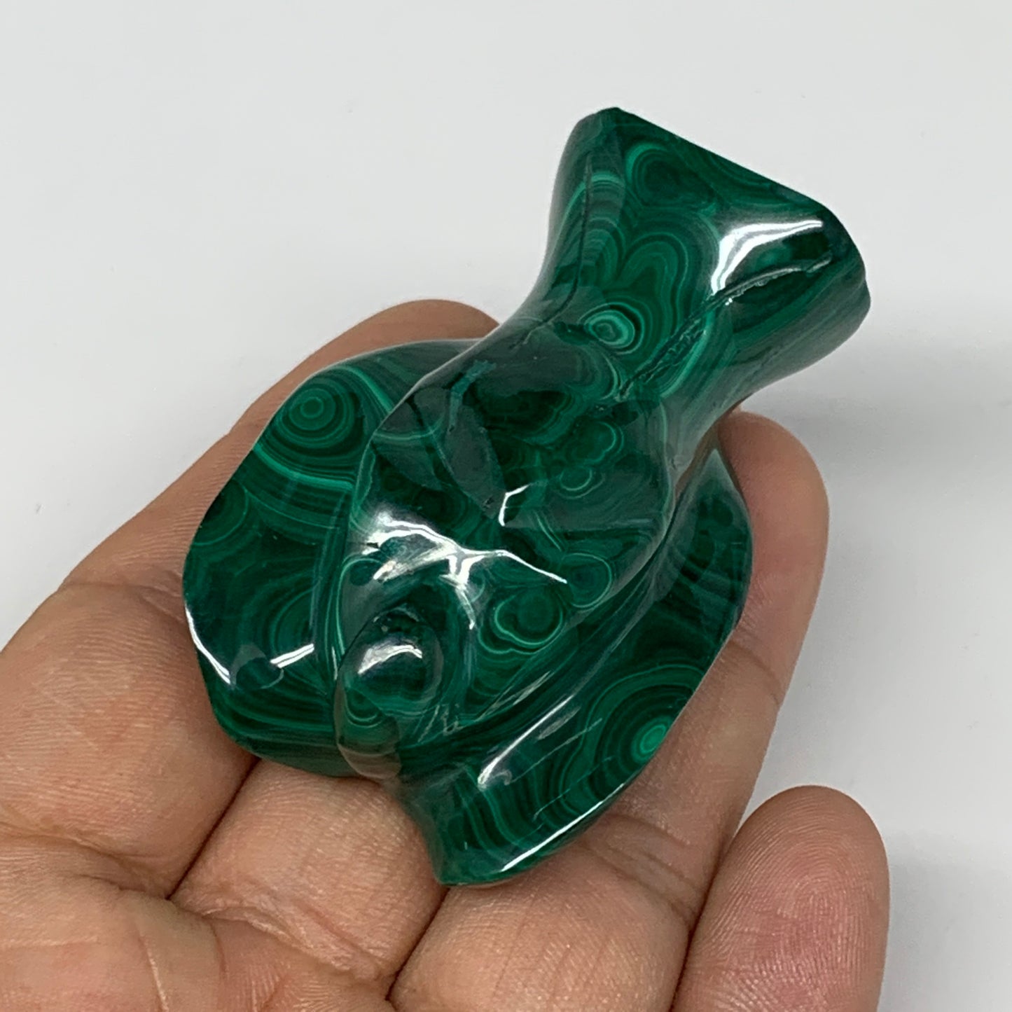 100.6g, 2.2"x1.5"x1" Natural Untreated Malachite Angel Figurine @Congo, B7336