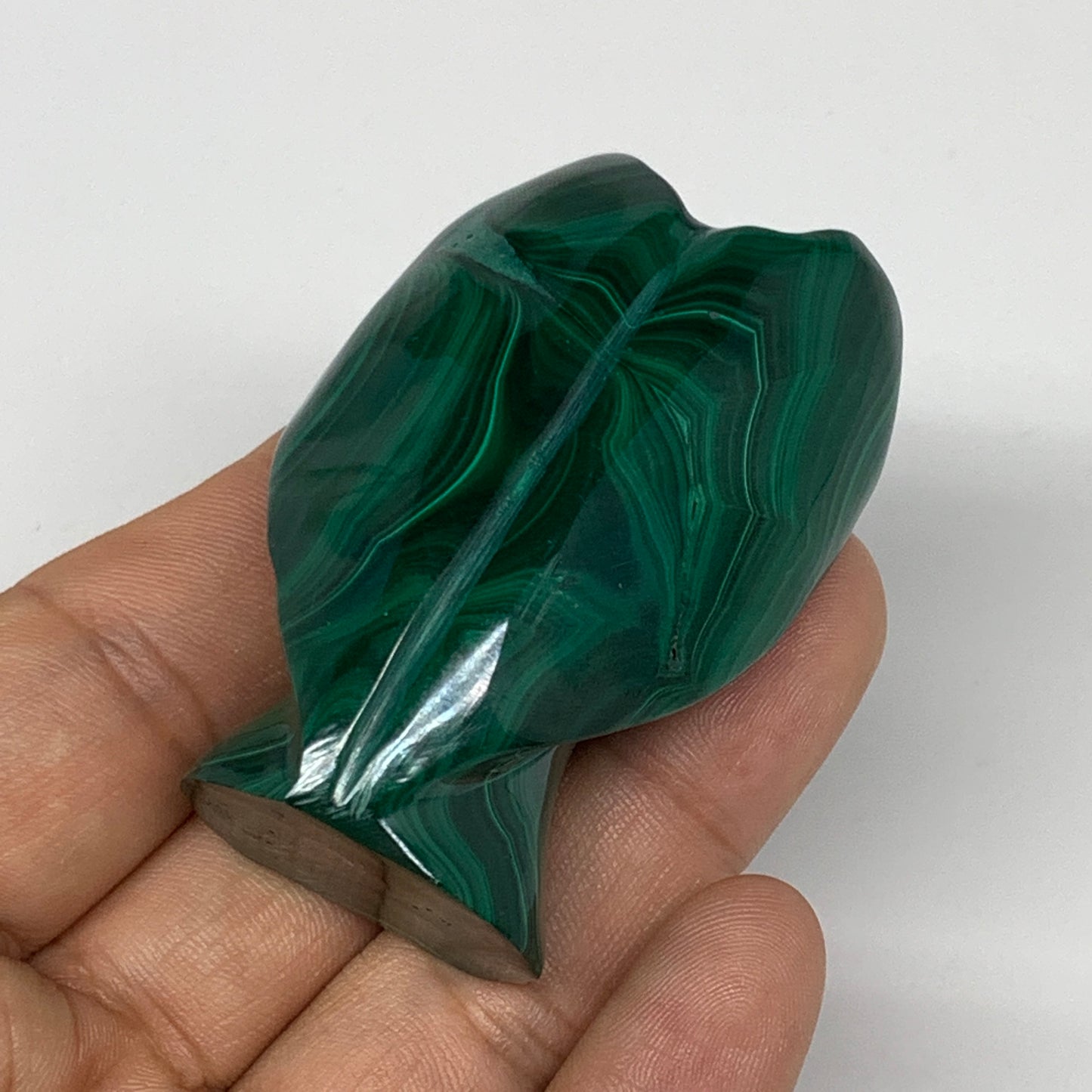 100.6g, 2.2"x1.5"x1" Natural Untreated Malachite Angel Figurine @Congo, B7336