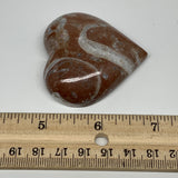 59.9g, 2.1" x 2.2"x 0.6", Natural Untreated Red Shell Fossils Half Heart @Morocc