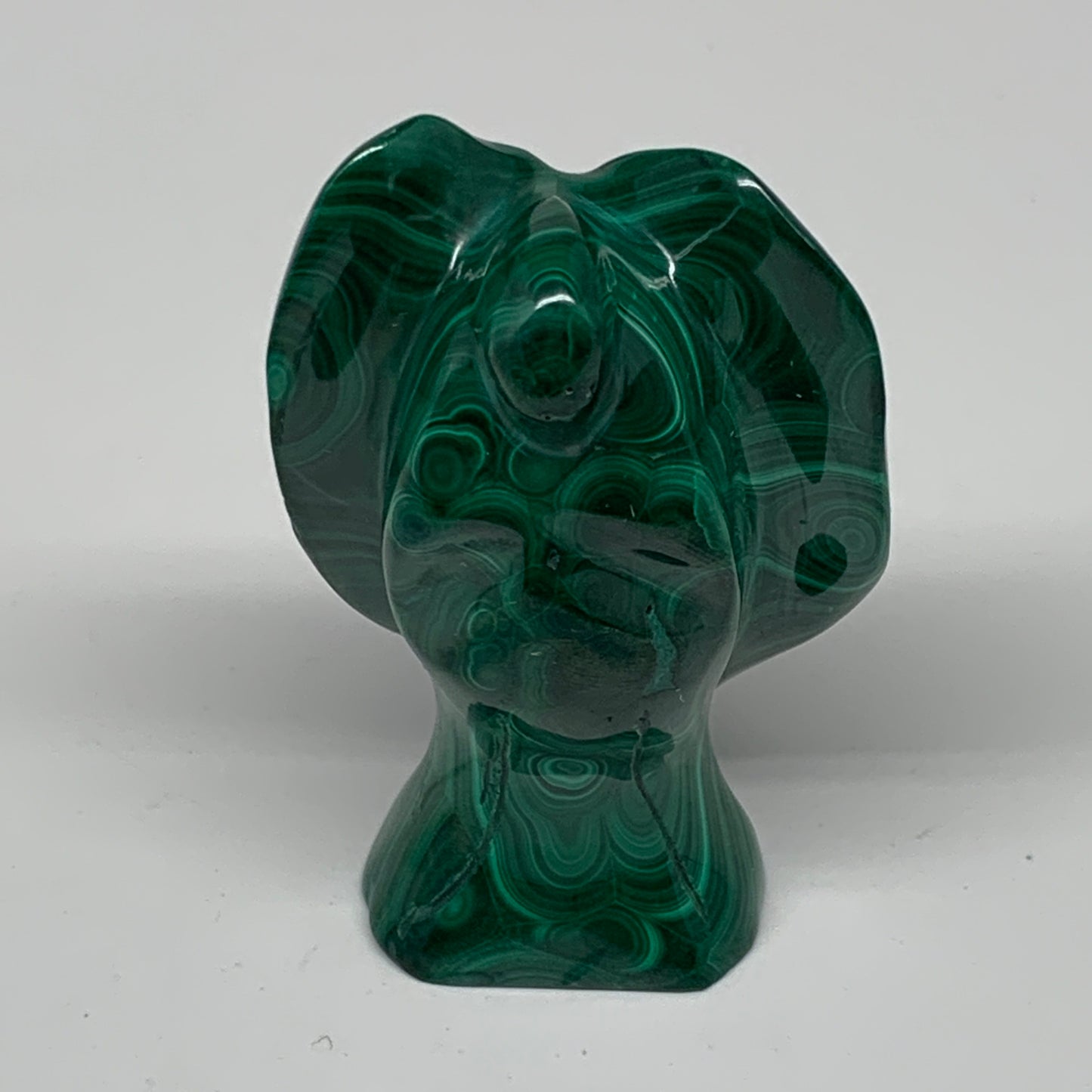 100.6g, 2.2"x1.5"x1" Natural Untreated Malachite Angel Figurine @Congo, B7336