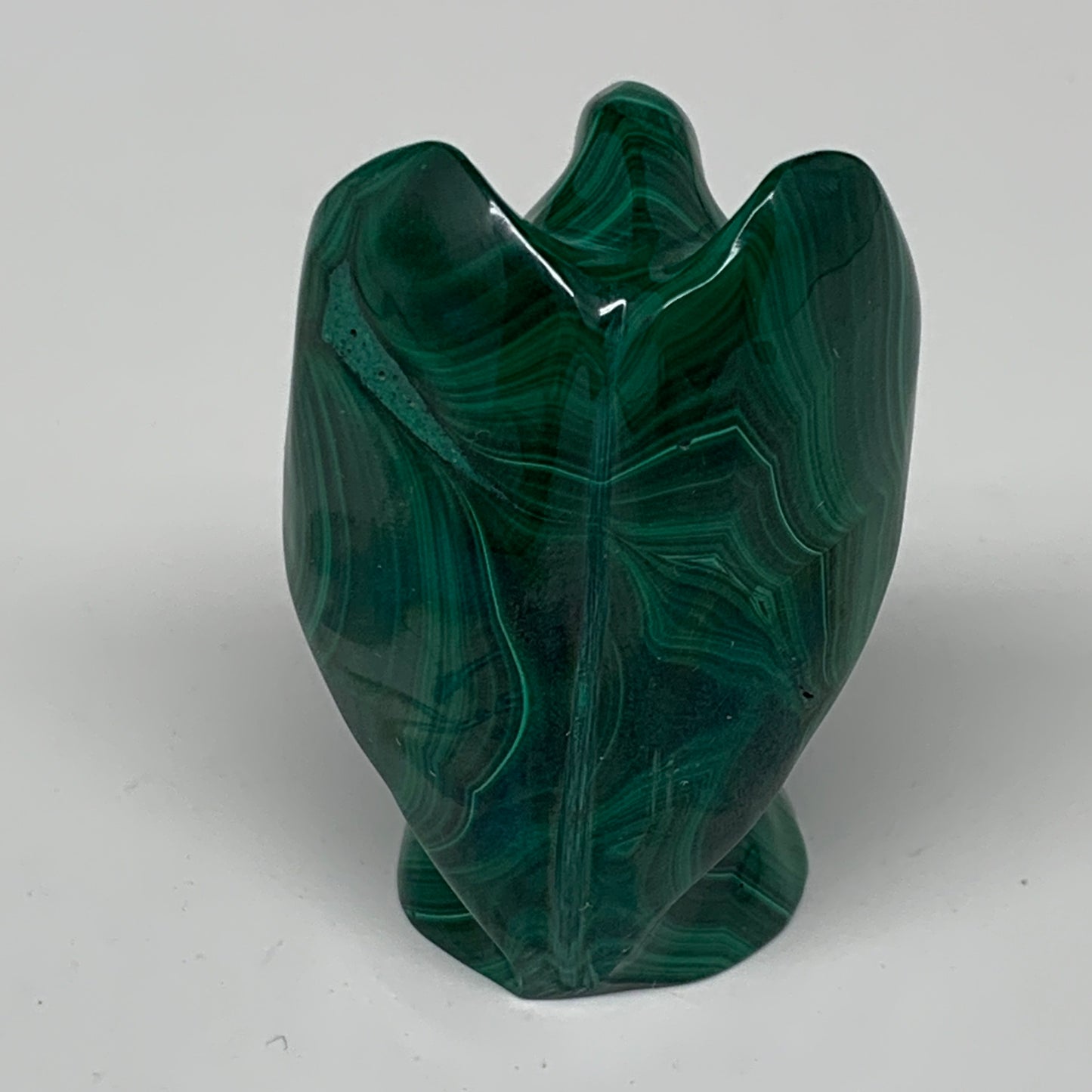 100.6g, 2.2"x1.5"x1" Natural Untreated Malachite Angel Figurine @Congo, B7336