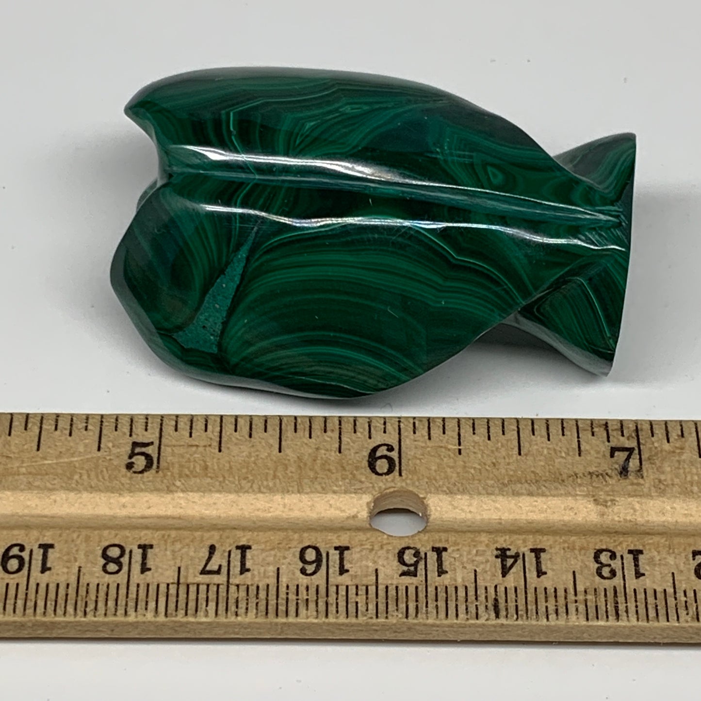 100.6g, 2.2"x1.5"x1" Natural Untreated Malachite Angel Figurine @Congo, B7336