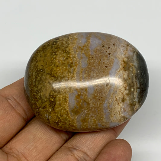 96.8g, 2.2"x1.8"x1.2" Ocean Jasper Palm-Stone Orbicular Jasper Reiki Energy,B167