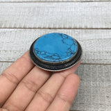 1.8" Turkmen Ring Afghan Tribal Round Synthetic Blue Turquoise, 8, 8.5, 9, TR117