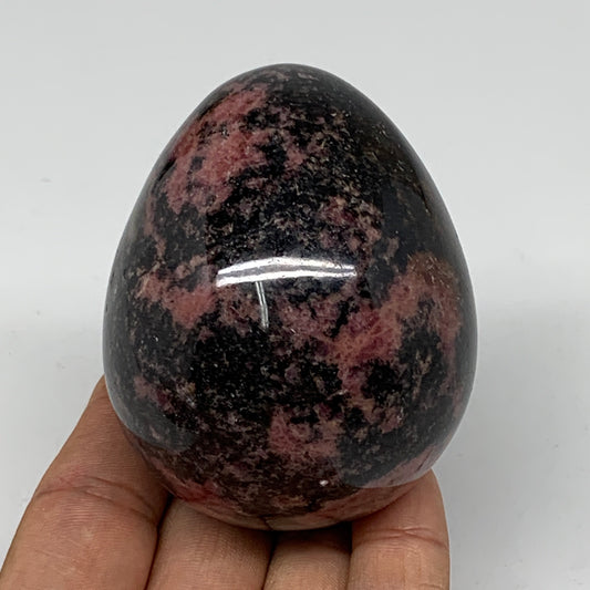 404.8g, 2.8"x2.2" Natural Untreated Rhodonite Egg @Madagascar, B4698