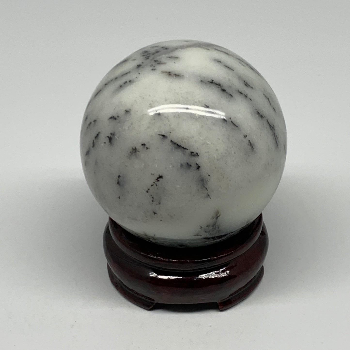 325.9g, 2.6"(66mm), Dendrite Opal Sphere Crystal Gemstone @Madagascar, B22301